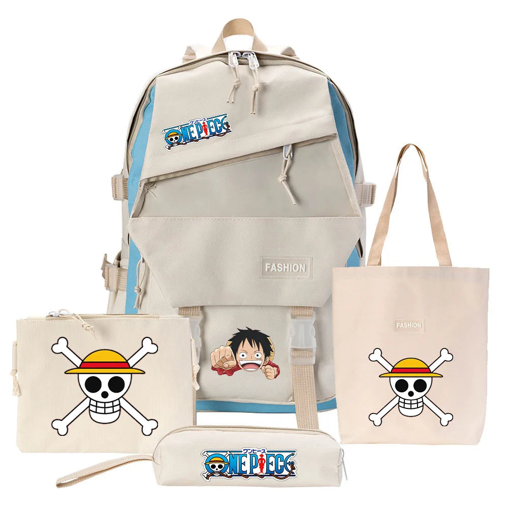 4PCS SETS One Piece Canvas School Bag