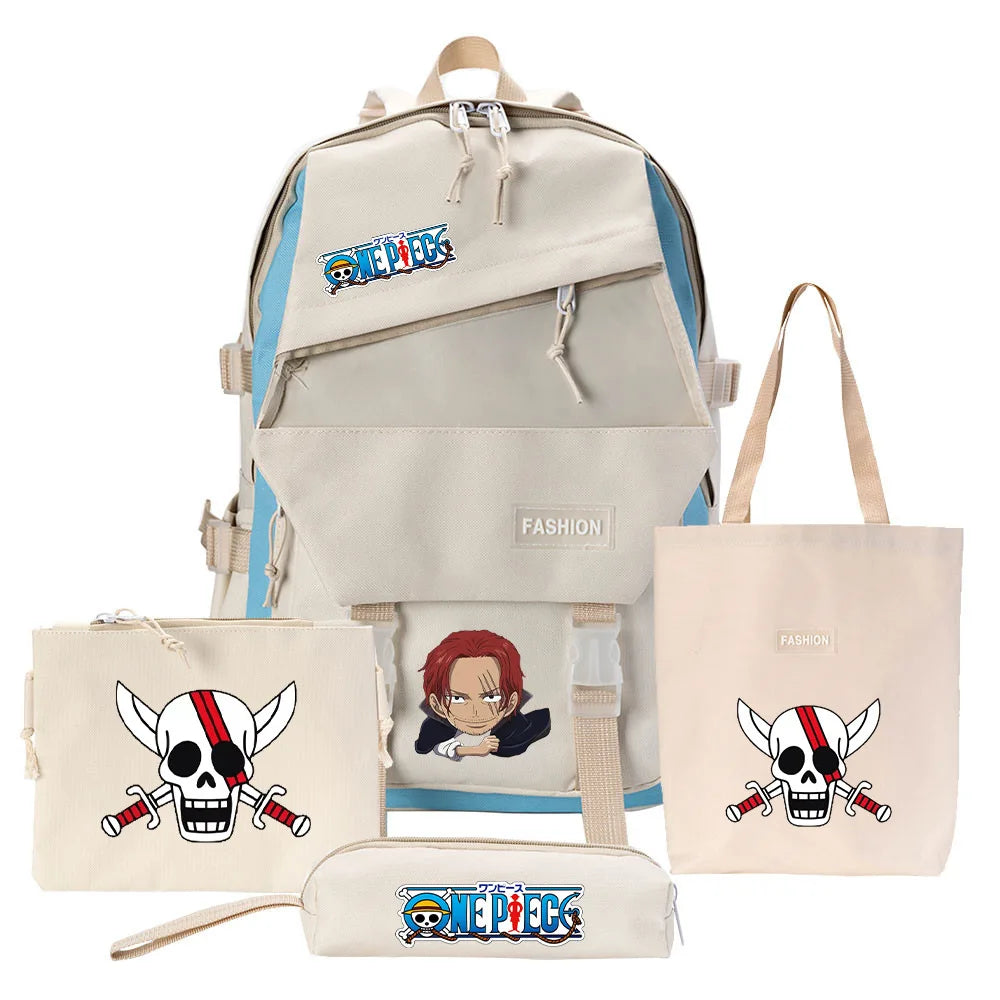 4PCS SETS One Piece Canvas School Bag